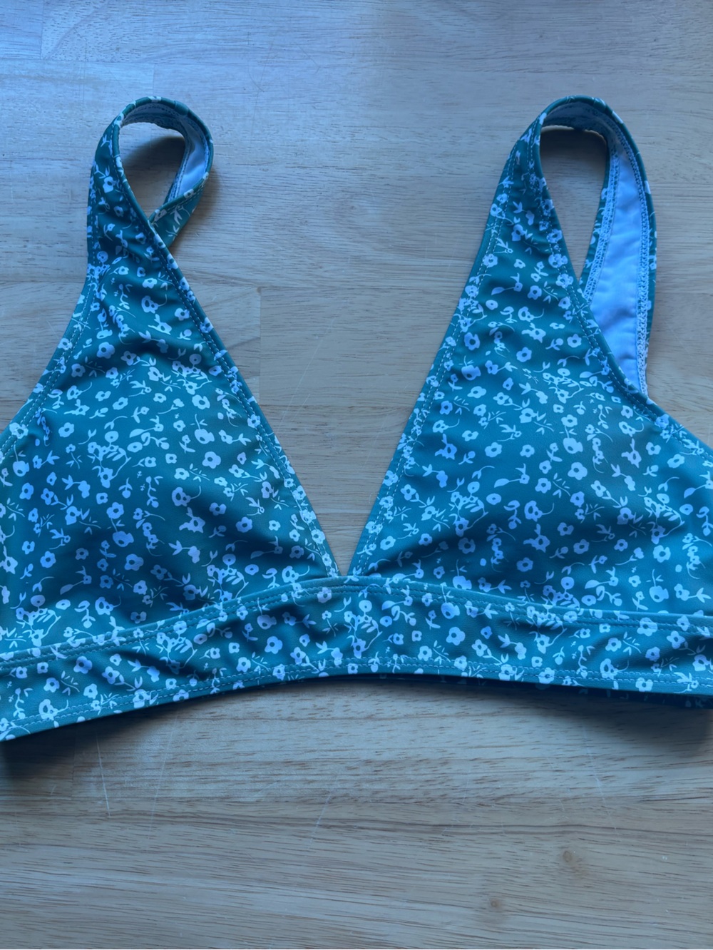 Green Floral Kids Bottoms Bikini Top